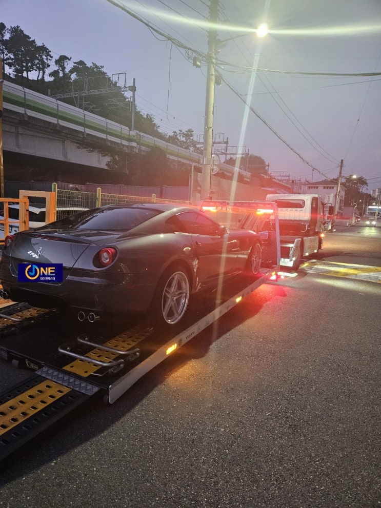  페라리 599 GTB 슈퍼카탁송 창원시 마산회원구 봉암동에서~ 부산 해운대구 송정동 단독캐리어탁송 [제이원캐리어]