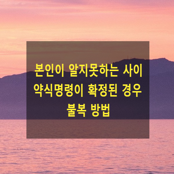  본인이 알지 못하는 사이 약식명령이 확정된 경우 불복 방법(정식재판청구권 회복 청구)
