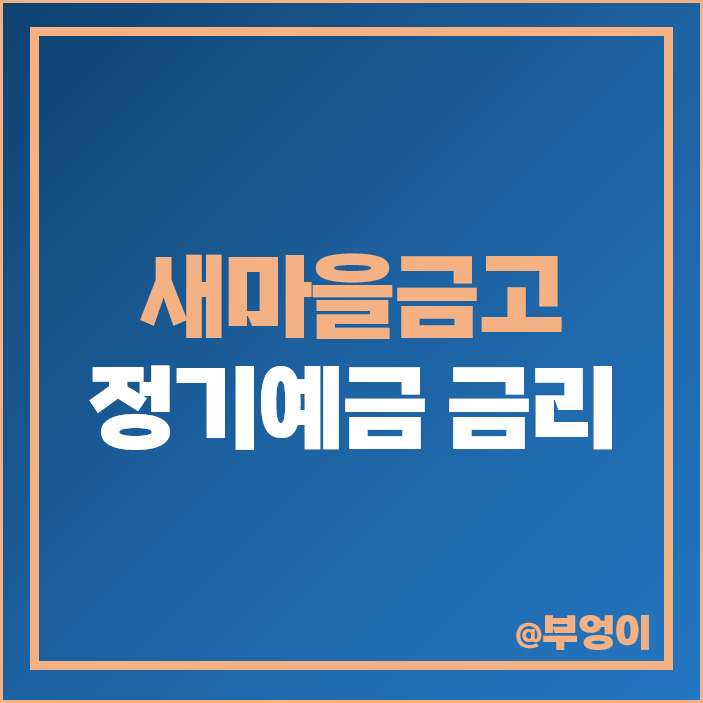 새마을금고 정기예금 금리 이자 비교 이율 높은 특판 추천 새마을금고 정기예금 금리 이자 비교 이율 높은 특판 추천