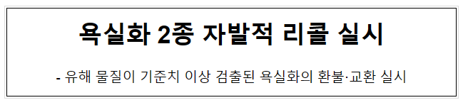 욕실화 2종 자발적 리콜 실시 욕실화 2종 자발적 리콜 실시