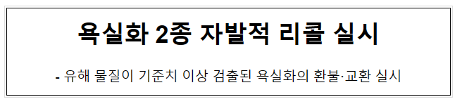 욕실화 2종 자발적 리콜 실시