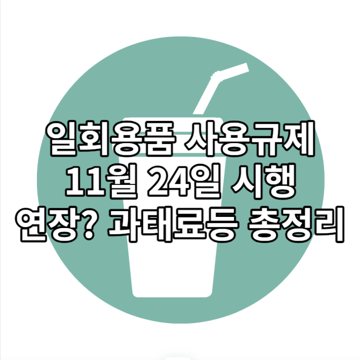  일회용품 사용규제 11월24일 시행, 과태료등 정리
