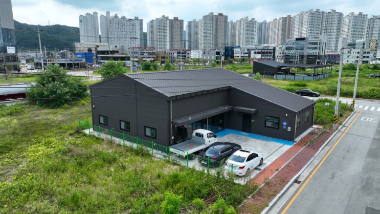  조립식철골 경남 김해 근린상업지역 소매점 80평 건축 공사