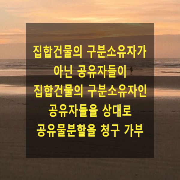  집합건물의 구분소유자가 아닌 토지 공유자들이 집합건물의 구분소유자인 공유자들을 상대로 공유물분할을 청구 가부