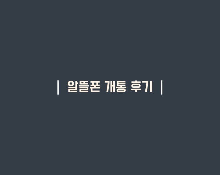  미성년 자녀 알뜰폰 개통 후기