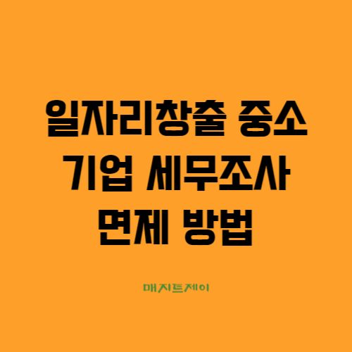  일자리창출 중소기업 세무조사 면제-국세청