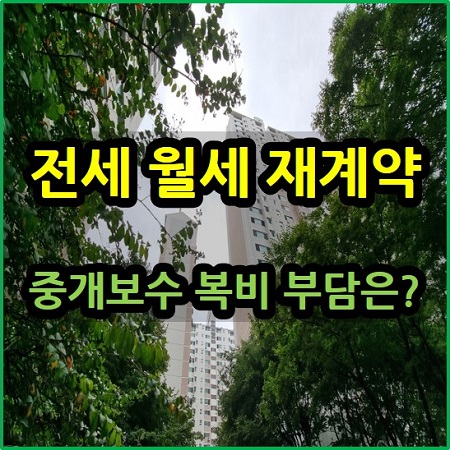  전세 월세 재계약 시 중개 보수 복비 부담은 누가?