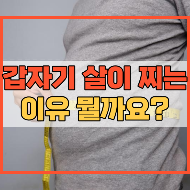  갑자기 살이 찌는 이유 뭘까요?