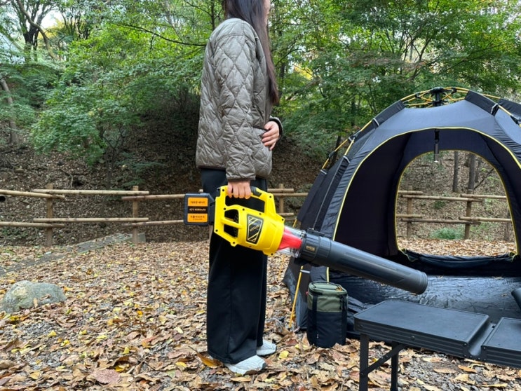  효자 낙엽 송풍기 캠핑시 강력한 무선 에어건 좋아