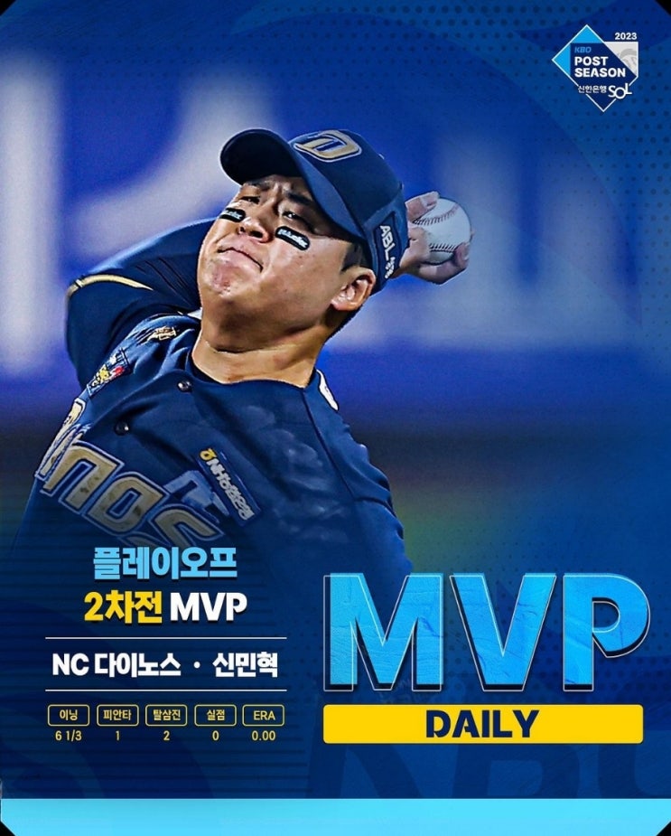  KBO 플레이오프 2차전 : 데일리 MVP 신민혁