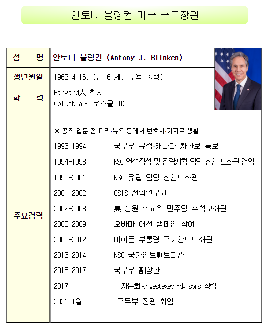 블링컨 미국 국무장관 방한 예정_외교부 블링컨 미국 국무장관 방한 예정_외교부