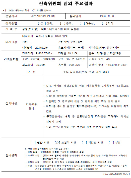  [사전청약] 파주운정 주상복합 3~4블럭은 GTX연결이 될것인가?