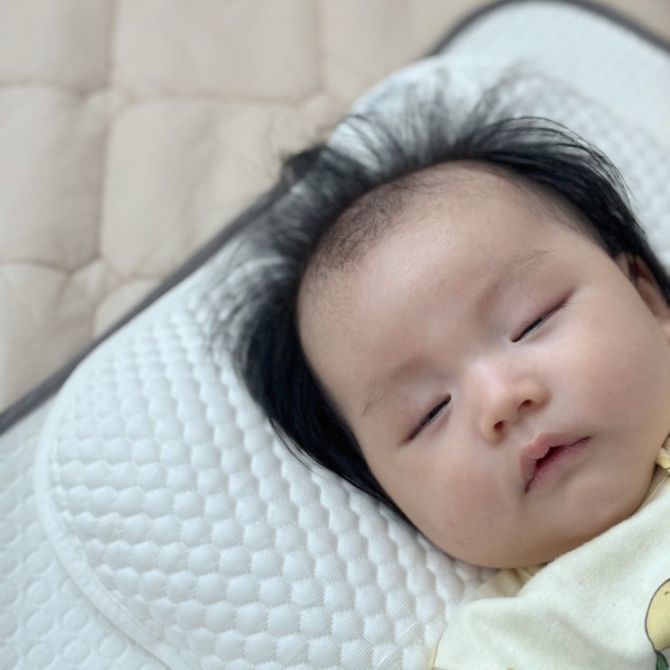 신생아태열과 두상베개로 쓸 수 있는 엘라바 슈크림 아기베개