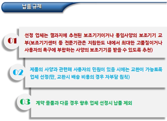 장애인보조기기 구매시 유의사항