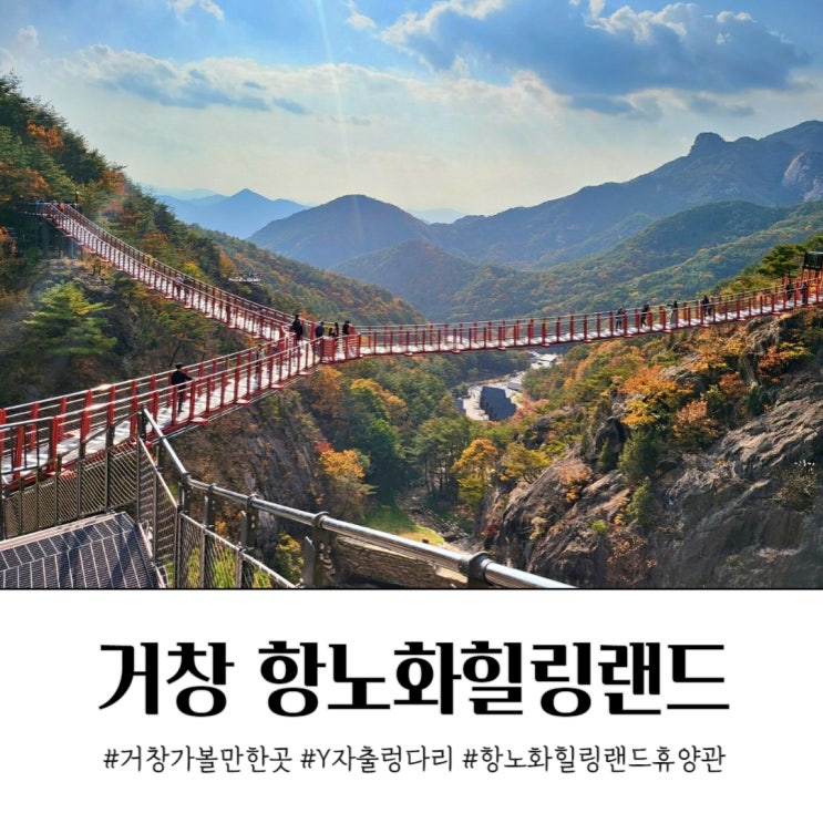  가을여행추천 거창 항노화힐링랜드 Y자 출렁다리