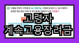  고령자 계속고용장려금 신청 및 지원 대상 자격조건