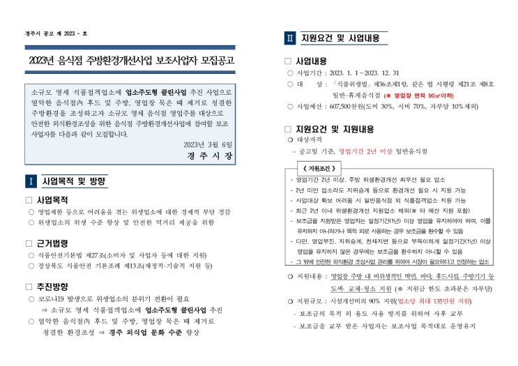  경주시 식당 지원사업  신청부터 마무리까지의 과정