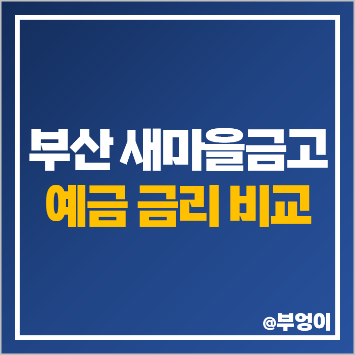 부산 새마을금고 정기예금 금리 비교 이자율 높은 특판 추천 부산 새마을금고 정기예금 금리 비교 이자율 높은 특판 추천