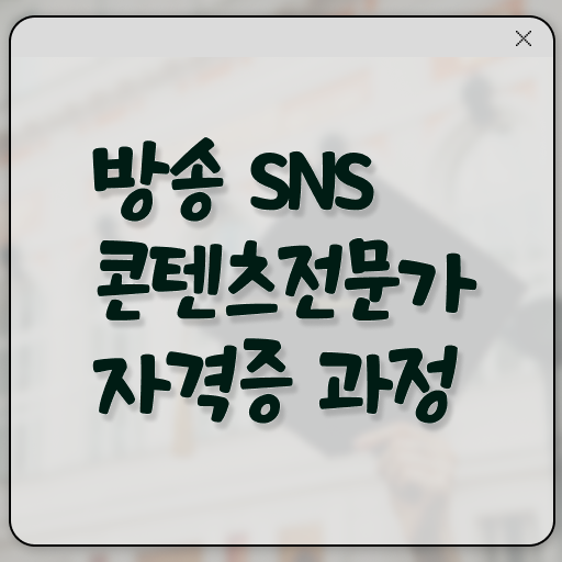  방송sns콘텐츠전문가 자격증 발급기관 정리해봤어요 .