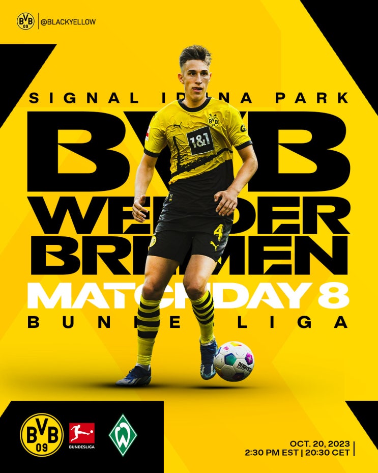 2023년 10월 20일 BVB <b>도르트문트</b> vs 베르더 브레멘 @지그날... 