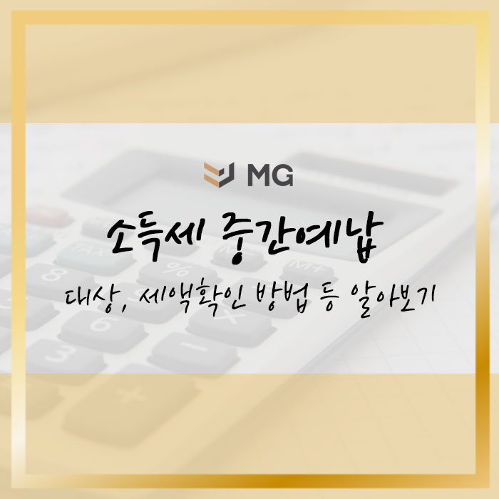  소득세 중간예납 총정리! 대상, 세액 확인 방법 등