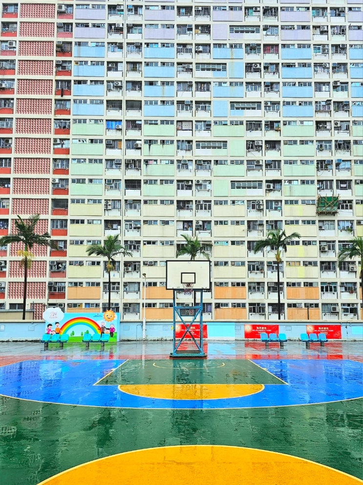 [홍콩 여행] 가볼만한 곳, 무지개색 초이홍 아파트 (ft. 농구장은 아파트 옥상에!)