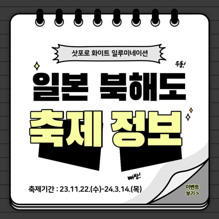  일본 축제 정보 :: 북해도 삿포로 화이트 일루미네이션 23.11.22.~24.3.14.