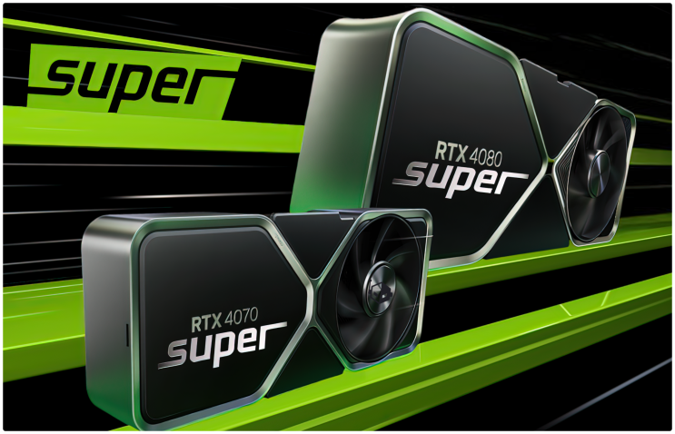 Non-SUPER와 비슷한 소비전력의 엔비디아 지포스 RTX 4080 SUPER, RTX 4070 Ti SUPER, RTX 4070 SUPER 그래픽카드