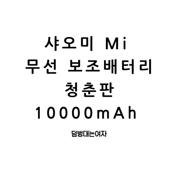 샤오미 Mi 무선 보조배터리 청춘판 10000mAh : 일체형 보조배터리 추천!