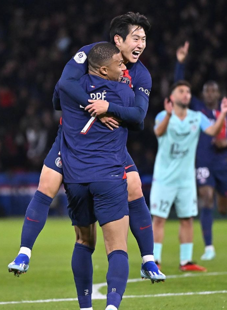 <b>이강인 리그1호골</b> 장면 파리 생제르맹(PSG)vs몽펠리에