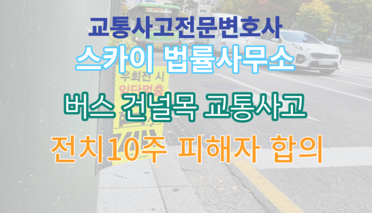  [교통사고전문변호사] 버스 교통사고 중상해 전치10주 피해자 형사 합의 사례_교차로 건널목 사고(2)