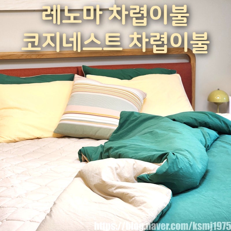 레노마 차렵이불 코지네스트 킨리 워싱 차렵이불로 침실이불교체