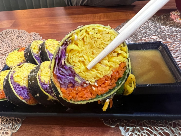 목포 키토김밥 맛집, 다온커피, 비트쥬스와 함께 건강한 식사