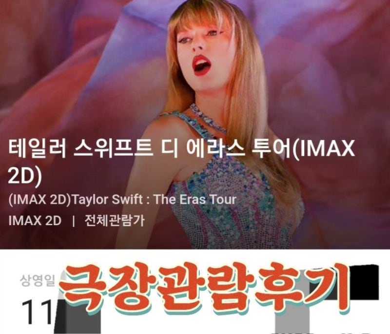 테일러 스위프트 디 에라스 투어 공연 극장 후기