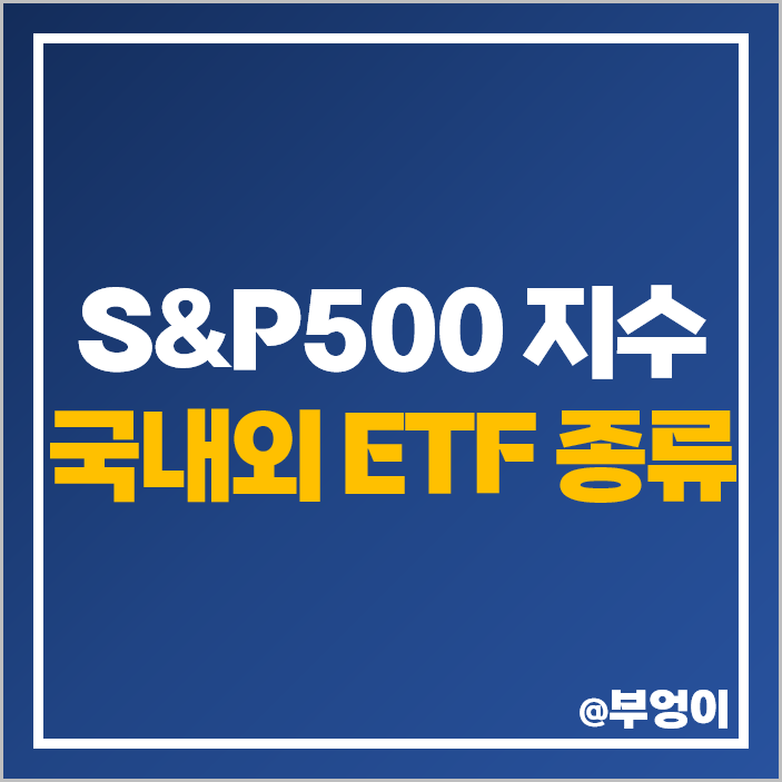 S&P500 지수 미국 ETF 종류 VOO 투자 방법 Kodex S&P500TR