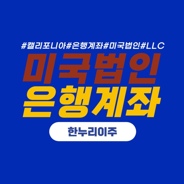  미국 법인 유한회사 LLC 설립  - 온라인 통장개설 진행