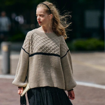  amuhibi KNIT BOOK 2nd 02 ARAN & BRIOCHE PULLOVER