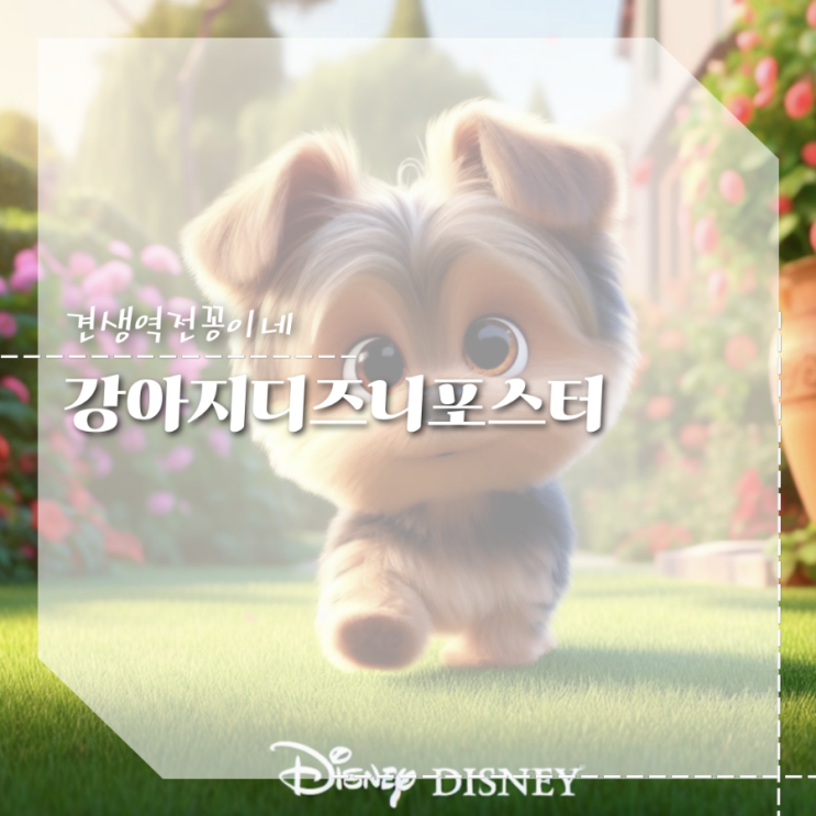  강아지 디즈니 ai 포스터 귀여운 사진 만들기