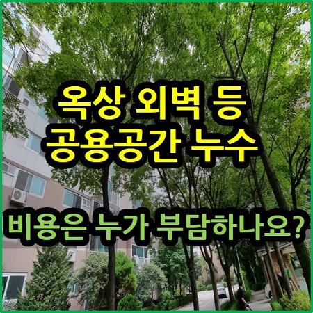  옥상 외벽 공용공간 누수 비용은 누가 부담하나요?
