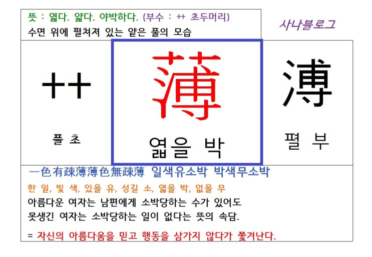  엷을 박