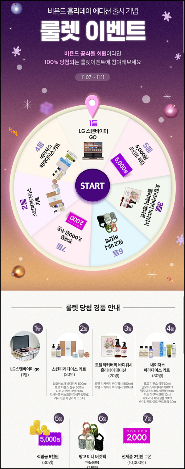 LG생활건강 비욘드 룰렛이벤트(쿠폰 및 적립금등)즉당 LG생활건강 비욘드 룰렛이벤트(쿠폰 및 적립금등)즉당