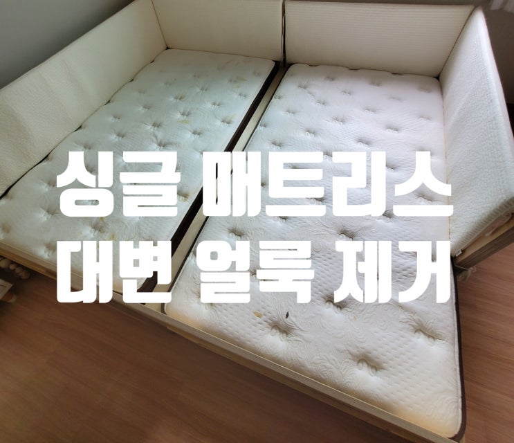 인천 매트리스 청소 침대 대변 얼룩 냄새 제거 세탁으로 깨끗하게