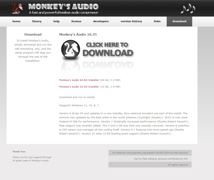 Monkey Audio Winamp Plugin - ape file (무손실 몽키오디오파일)