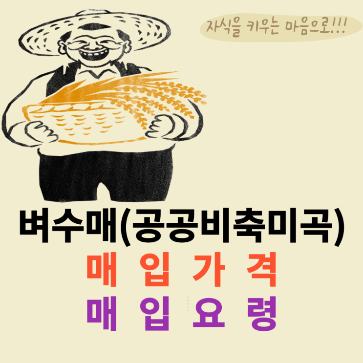  벼 수매 가격 및 전국배정량, 매입요령 알아보기