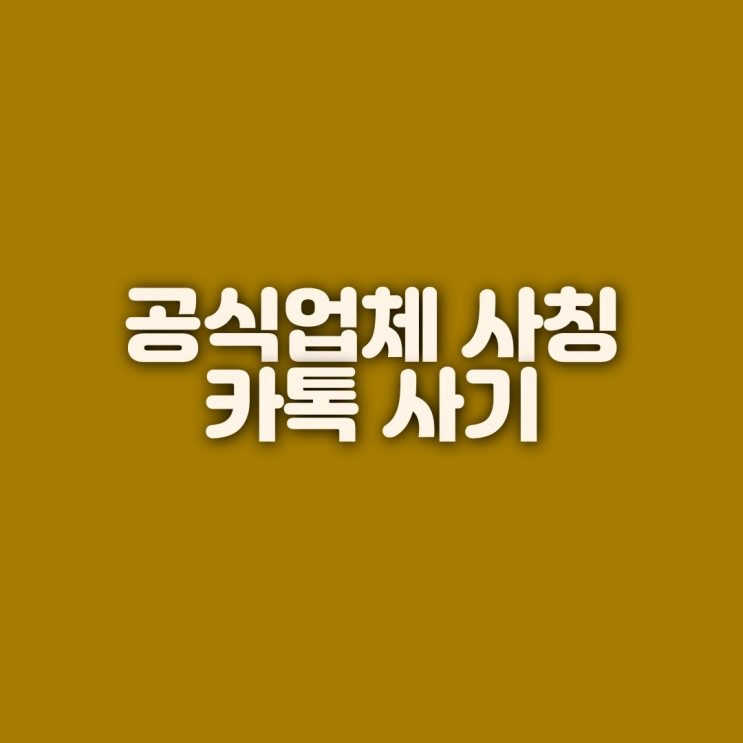  카카오톡 공식업체 사칭 AS 사기