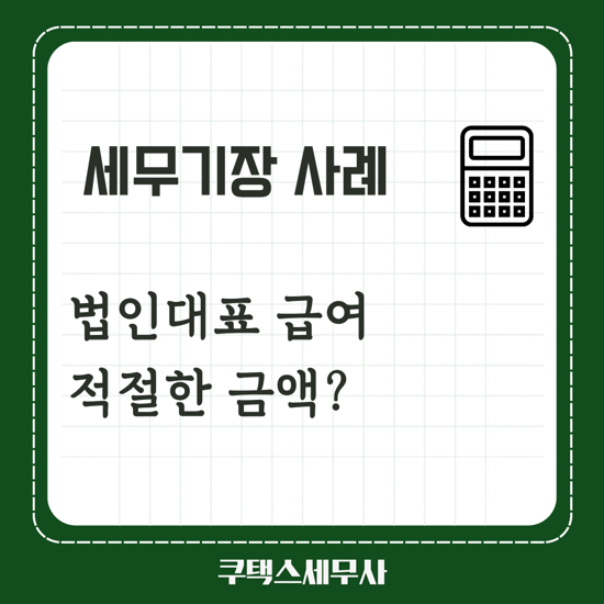  세무기장 사례 - 법인대표 급여