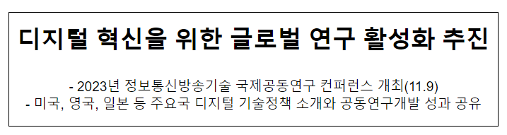 2023년 정보통신방송기술 국제공동연구 컨퍼런스(GIRC 2023) 개최