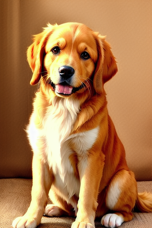 [AskUp] 동물_개, 강아지 002: 귀여운 리트리버 무료 이미지, AI로 그린 리트리버 무료 일러스트, 강아지 무료 이미지