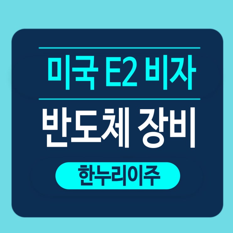  반도체 장비 기업 - 미국E2비자