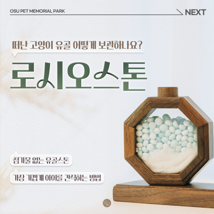  고양이 유골 보관방법 유골보석 로시오스톤